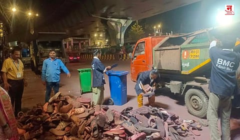 Mumbai : गणेशोत्सवात लालबाग-परळमध्ये चप्पल बुटांचा खच; आठ मेट्रिक टन चप्पल-बूट जमा, पुनर्प्रक्रियेनंतर गरजूंना होणार वाटप
