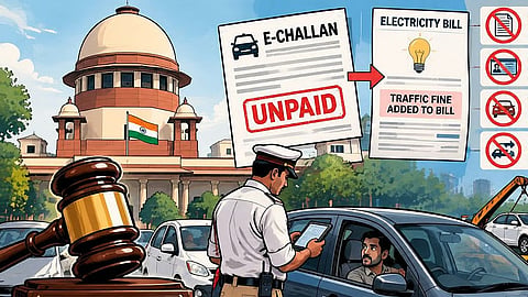 ...तर वाहतूक दंड वीज बिलात समाविष्ट; सुप्रीम कोर्टाची सूचना