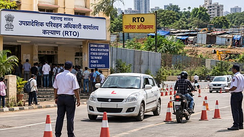 कल्याण : RTO च्या तीन एकर जागेवर अतिक्रमण; रस्त्यावर ड्रायव्हिंग टेस्ट घेण्याची वेळ, तात्पुरती व्यवस्था करण्याचे आवाहन