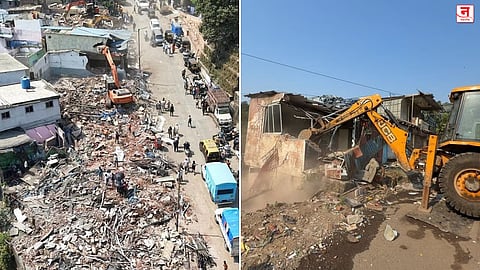 Mumbai : रुंदीकरणाचा मार्ग मोकळा; GMLR वरील १८० बांधकामे हटवली, खिंडीपाडा-सोनापूरमध्ये कारवाई