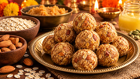 Diwali 2026 : दिवाळीच्या फराळात यंदा ट्राय करा ओट्स-बदामाचे लाडू; चविष्ट अन् पौष्टिकही, वाचा सोपी रेसिपी