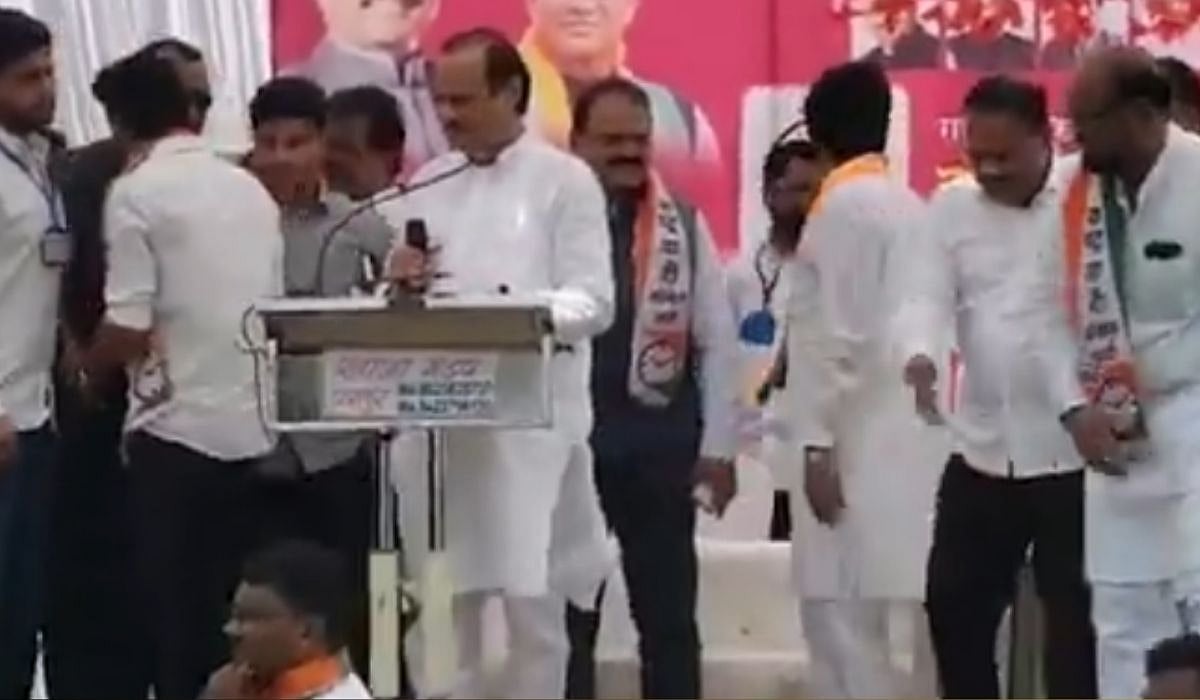 उमेदवारांना खुर्च्या न दिल्याने अजित पवार भडकले; पोलिसांनाही सुनावलं, म्हणाले, "सांगितलेलं कळतं नाही...