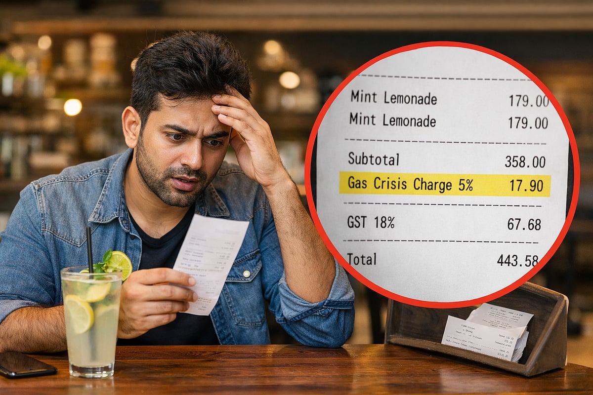 हे काय नवीन? लिंबूपाण्यावरही 'गॅस क्रायसिस चार्जेस'; कॅफेचं बिल सोशल मीडियावर व्हायरल