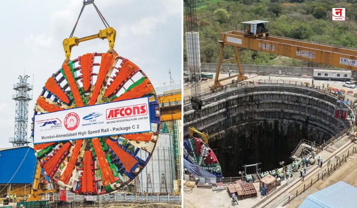 Mumbai : बुलेट ट्रेनचे काम वेगाने सुरू; दुसऱ्या टीबीएमचे कटरहेड सावली शाफ्टमध्ये दाखल