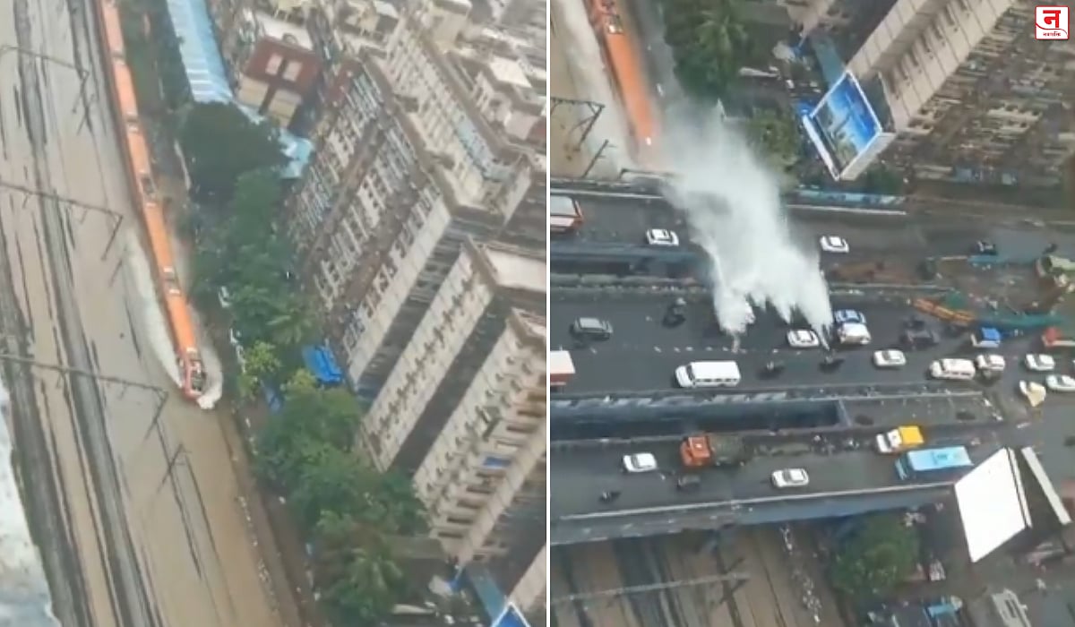 Mumbai : जलमय रुळांवर वंदे भारत सुसाट! ट्रॅकवरील पाण्याचे फवारे उंच पुलापर्यंत; VIDEO पाहून नेटकरी थक्क