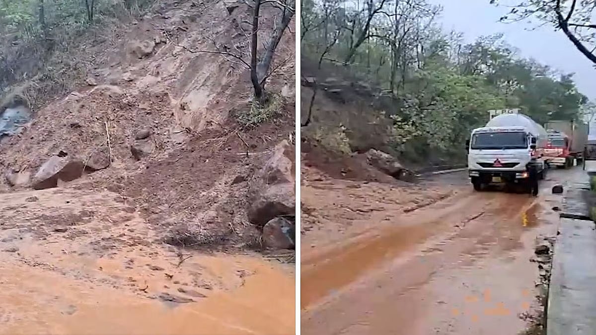 Kasara Ghat Landslide : जुन्या कसारा घाटात दरड कोसळली; मुंबई-नाशिक महामार्गावरील वाहतूक विस्कळीत, Video