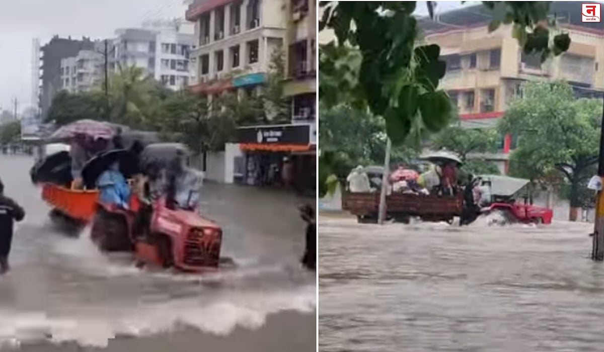 जलमय वसईत नागरिकांना ट्रॅक्टरचा आधार; चालकांकडून माफक दरात प्रवाशांची वाहतूक