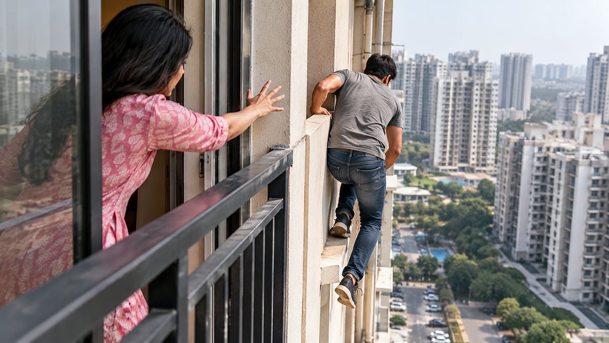पत्नीशी वाद टाळण्यासाठी बाल्कनीतून पळण्याचा प्रयत्न जीवावर; २१ व्या मजल्यावरून पडून पतीचा मृत्यू