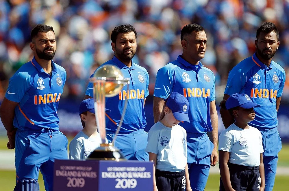 From left to right Indian players Virat Kohli, Rohit Sharma, MS Dhoni and Hardik Pandya