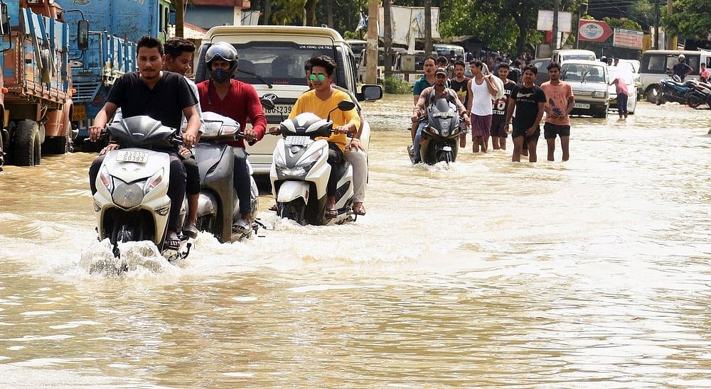 A flooded road at Panikhaiti in Kamrup district of Assam | ANI Photo