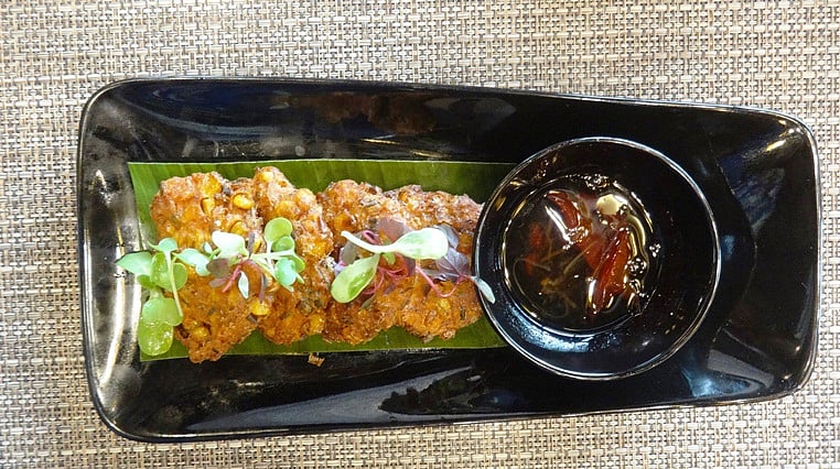 Thai corn scallion fritter at Republic of Noodles, Lemon Tree Premier