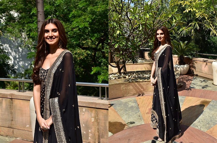 Tara Sutaria flaunts a royal black Sabyasachi lehenga at 'Marjaavaan' promotions