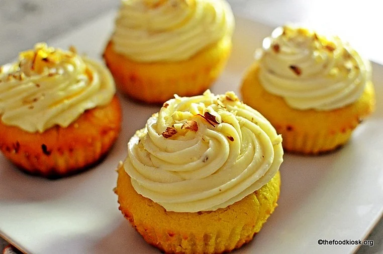 Kesar Badam Cupcakes