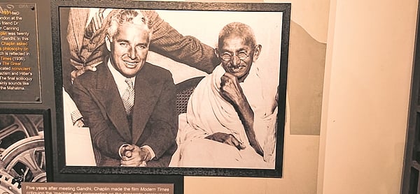 Charlie Chaplin and Mahatma Gandhi