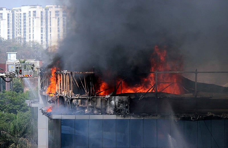 Mumbai: Massive fire in commercial building housing offices of Rolta