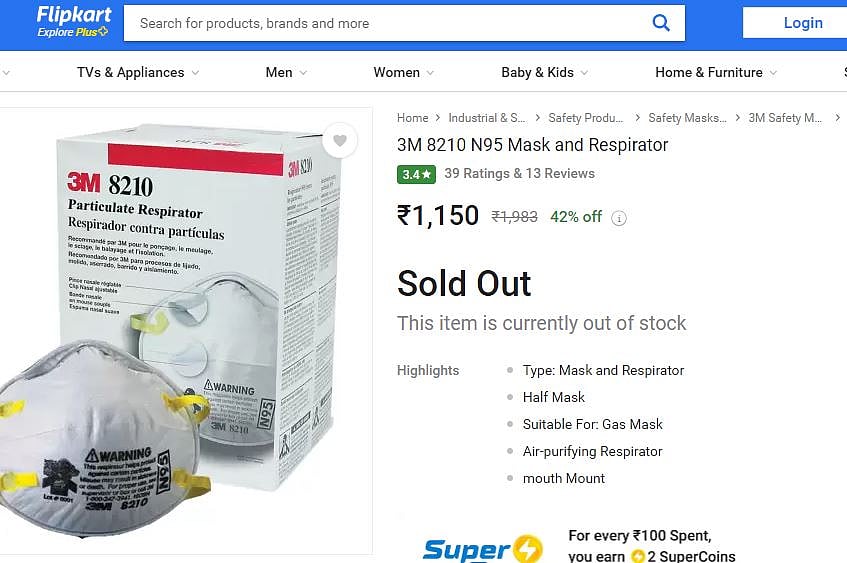 Flipkart claims it is selling the masks with a discount