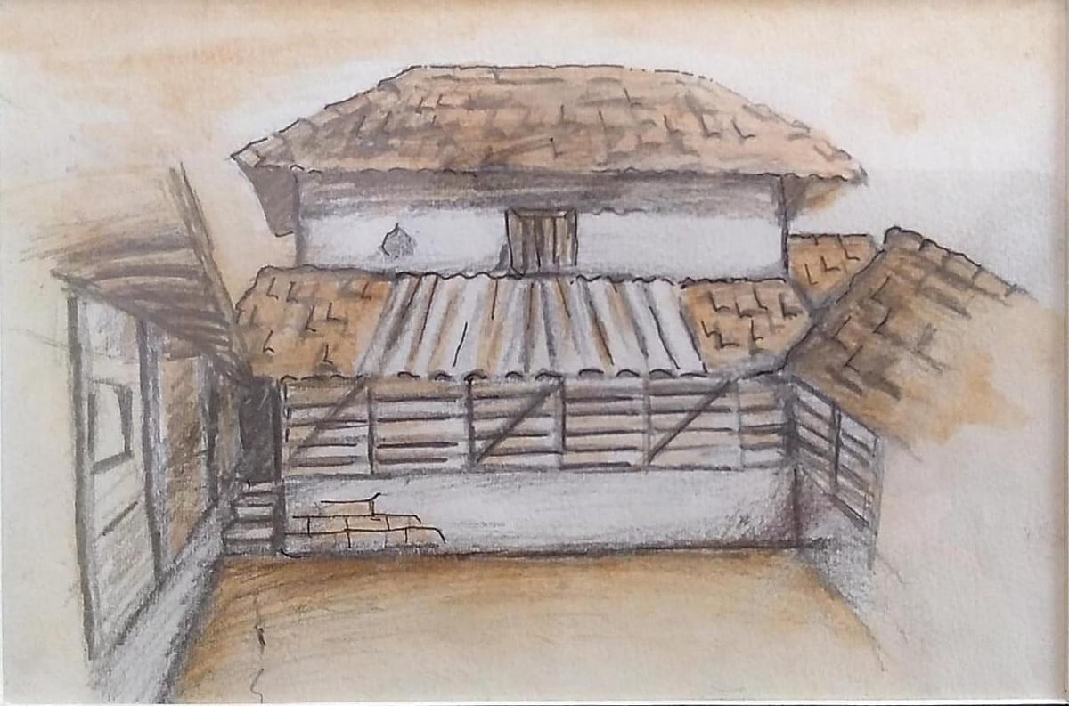 Painting prepared by using natural colours by nature lover Safwan Husain