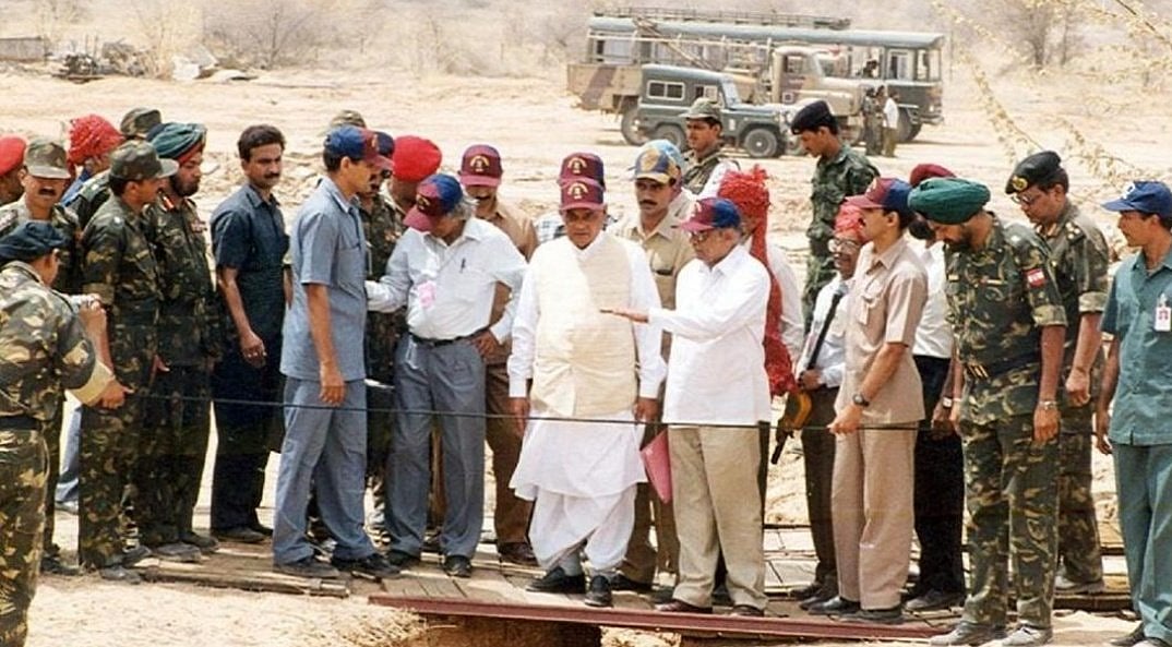 India conducted Pokhran-II tests, a series of three nuclear explosions on May 11, 1998 at the Indian Army's Pokhran Test Range in Rajasthan under the leadership of the then PM Atal Bihar Vajpayee