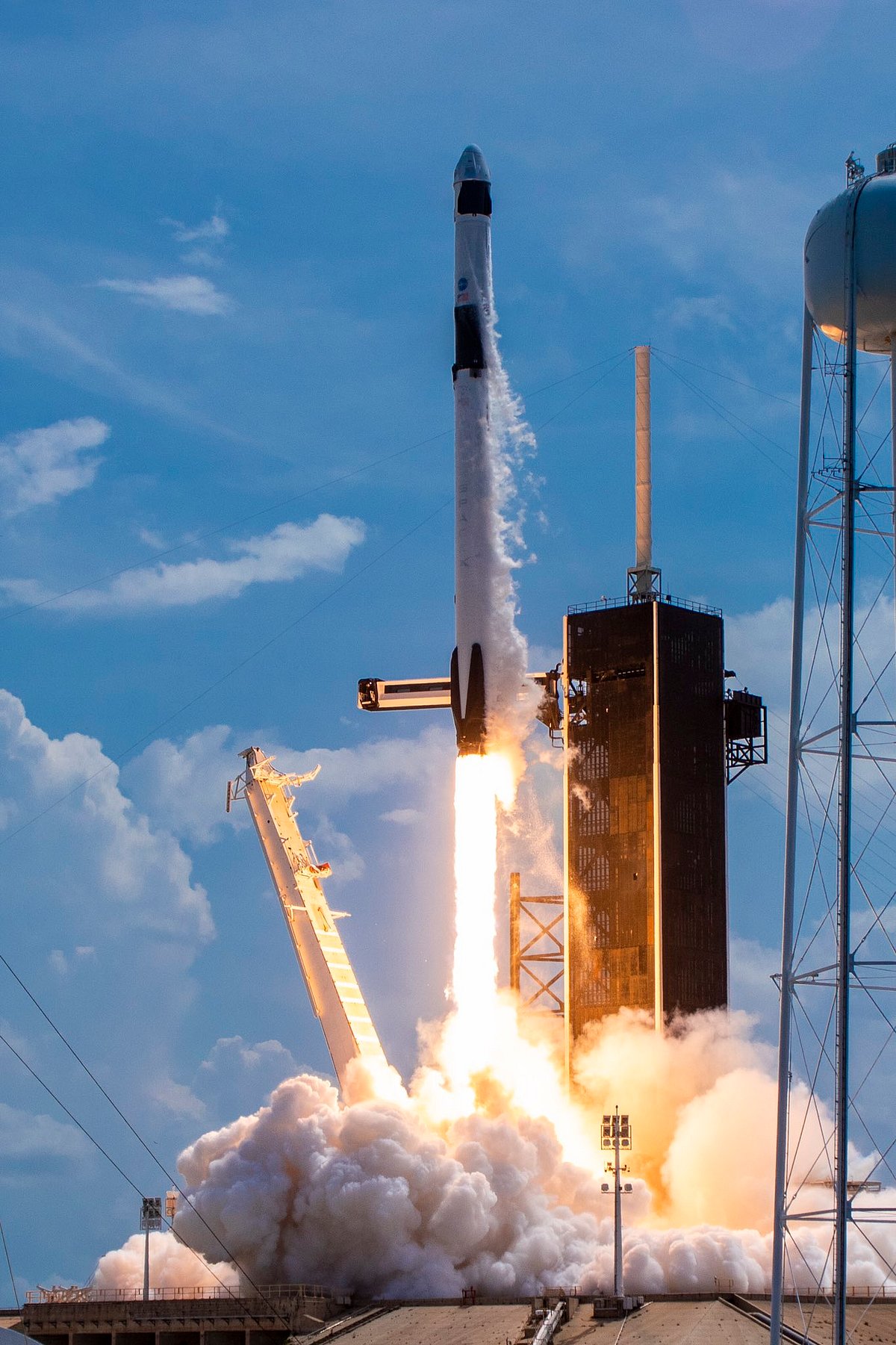 Falcon 9 lifts off from historic Launch Complex 39A and sends Crew Dragon to orbit on its first flight with NASA astronauts