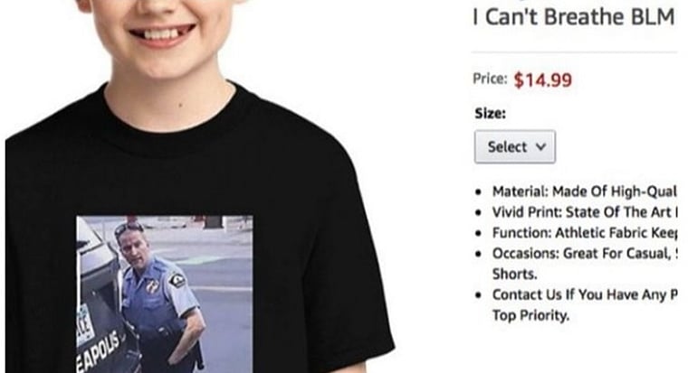 Amazon pulls down 'I can’t breathe' t-shirt showing George Floyd's death