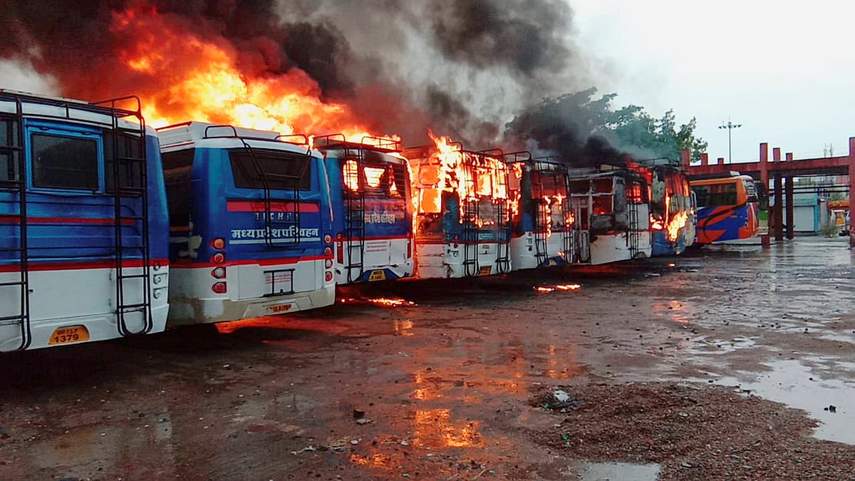 Nine buses gutted in fire of ‘mysterious’ origin in Ujjain