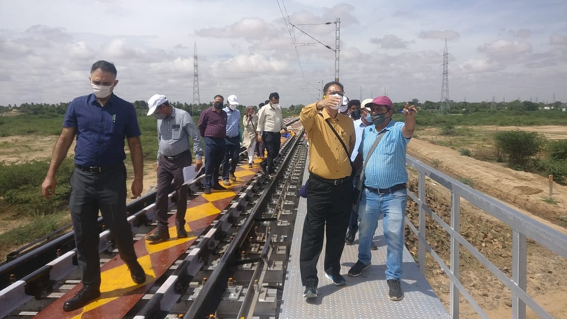 Commissioner of Rly, safety inspects railway electrification works of Mysore division of SWR