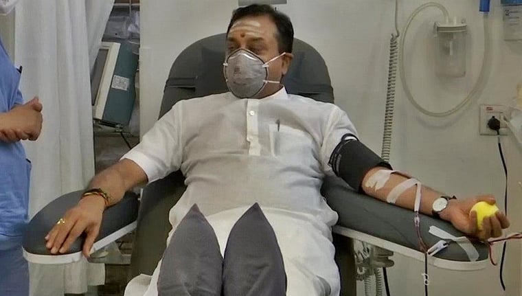 BJP leader Sambit Patra donates blood plasma post COVID-19 recovery