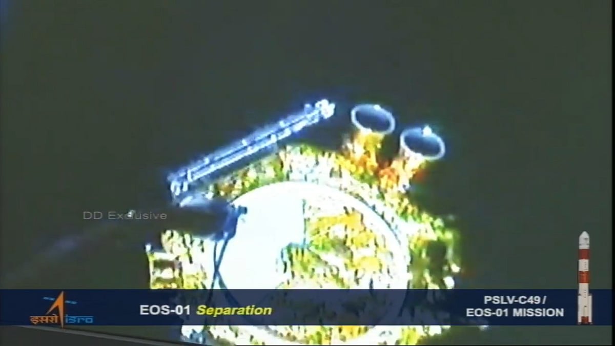 EOS01 successfully separated from fourth stage of PSLVC49 and injected into orbit