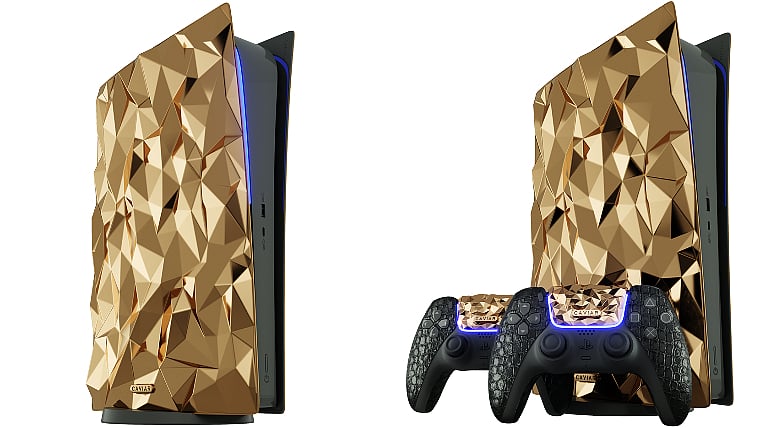 Caviar unveils PlayStation 5 Golden Rock Edition made of 18-carat gold and crocodile leather