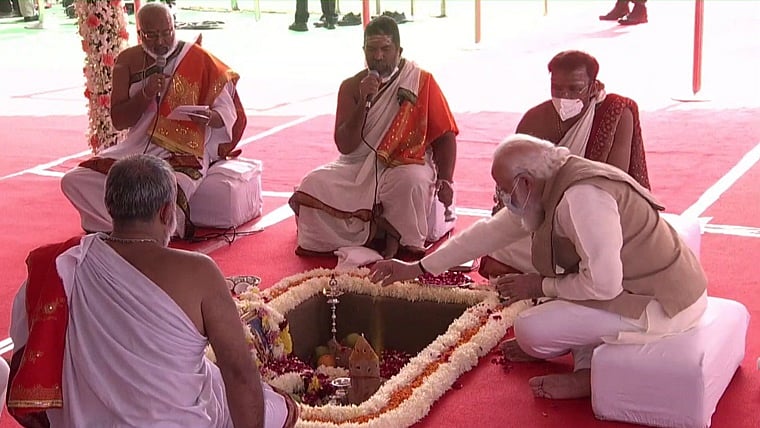 Central Vista project: PM Modi lays foundation stone for new Parliament building