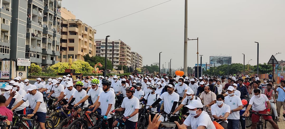 Indore: City paddles with an initiative of 'Bicycle chalao-Corona bhagao' at the sixth cyclothon 
