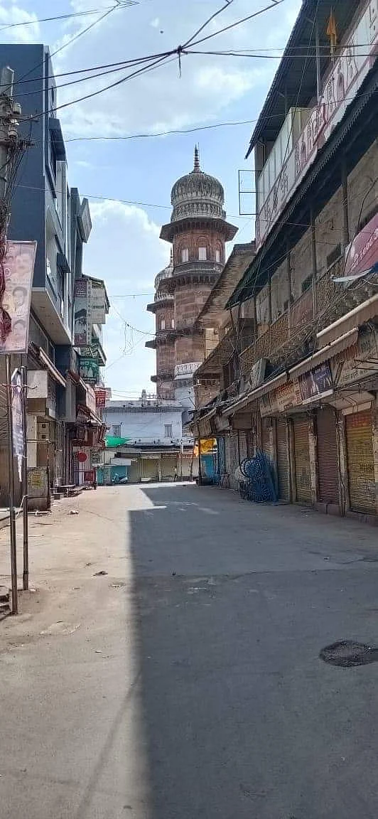 Chowk Bazaar in Bhopal on Sunday morning