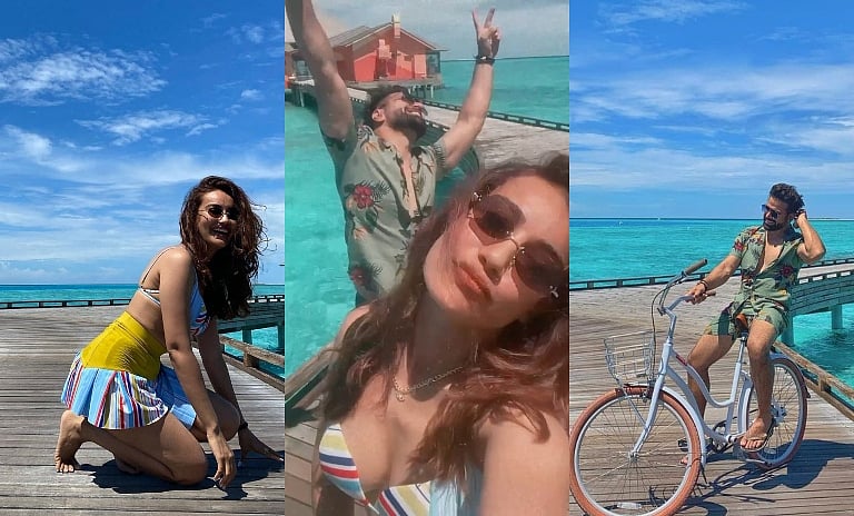 Watch: Rithvik Dhanjani and Surbhi Jyoti's Maldives vacay sparks dating rumours 