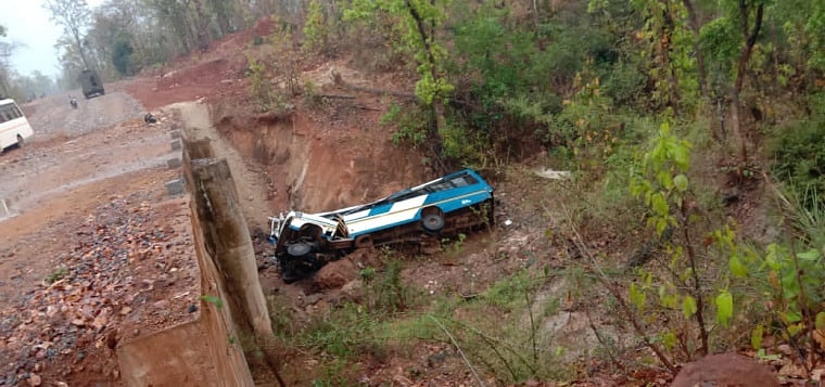 The bus which ferried DRG jawans after the attack