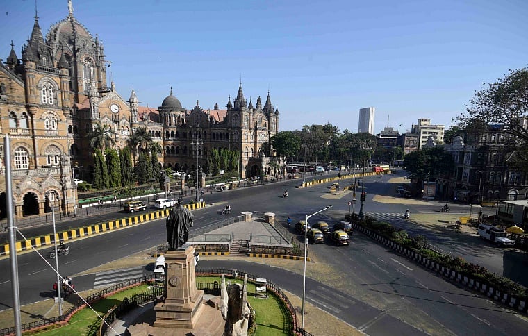 Iconic Chhatrapati Shivaji Maharaj Terminus also known as VT was silent which usually has a lot of crowd since it is one of the most important stations to commute