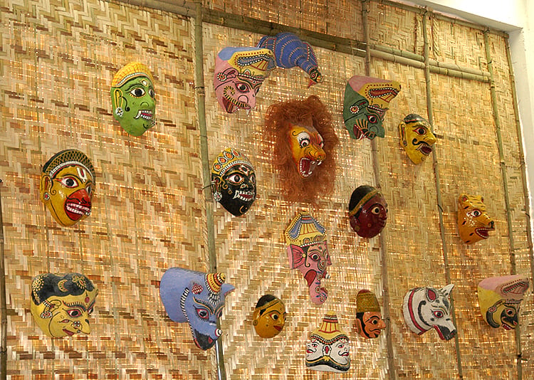 Tribal mask on dispay at museum