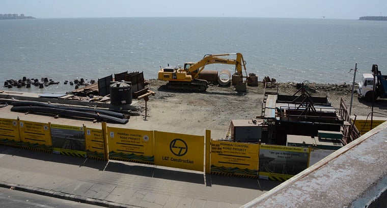 Various developmental projects were stopped due to the fear of COVID-19. In pic: Coastal Road project