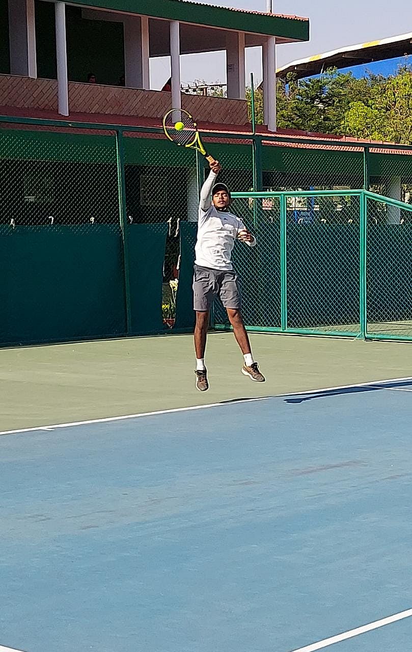 A player in action during tournament on Tuesday 