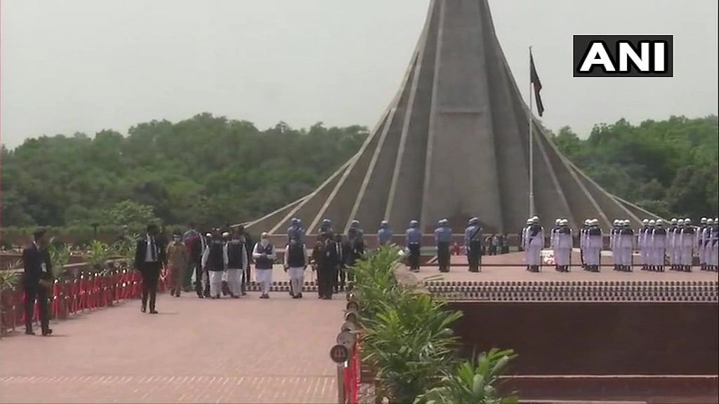 Prime Minister Narendra Modi visits National Martyrs' Memorial, Savar in Dhaka.