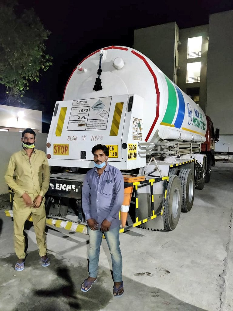 Drivers with oxygen tanker