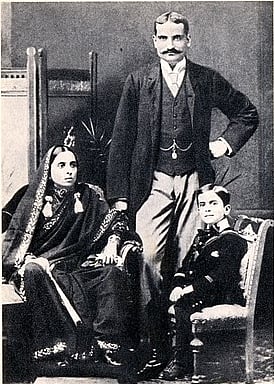Jawaharlal Nehru as a young child with his parents