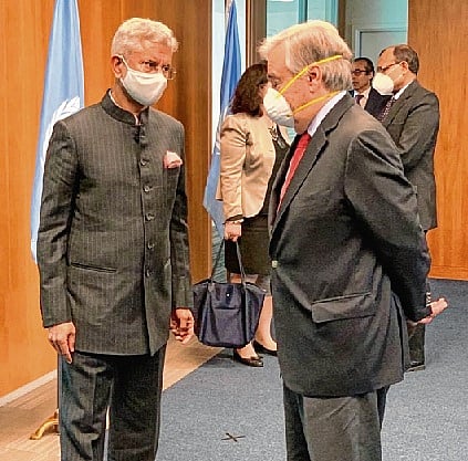 Jaishankar meets Guterres, discusses vaccine solutions 
