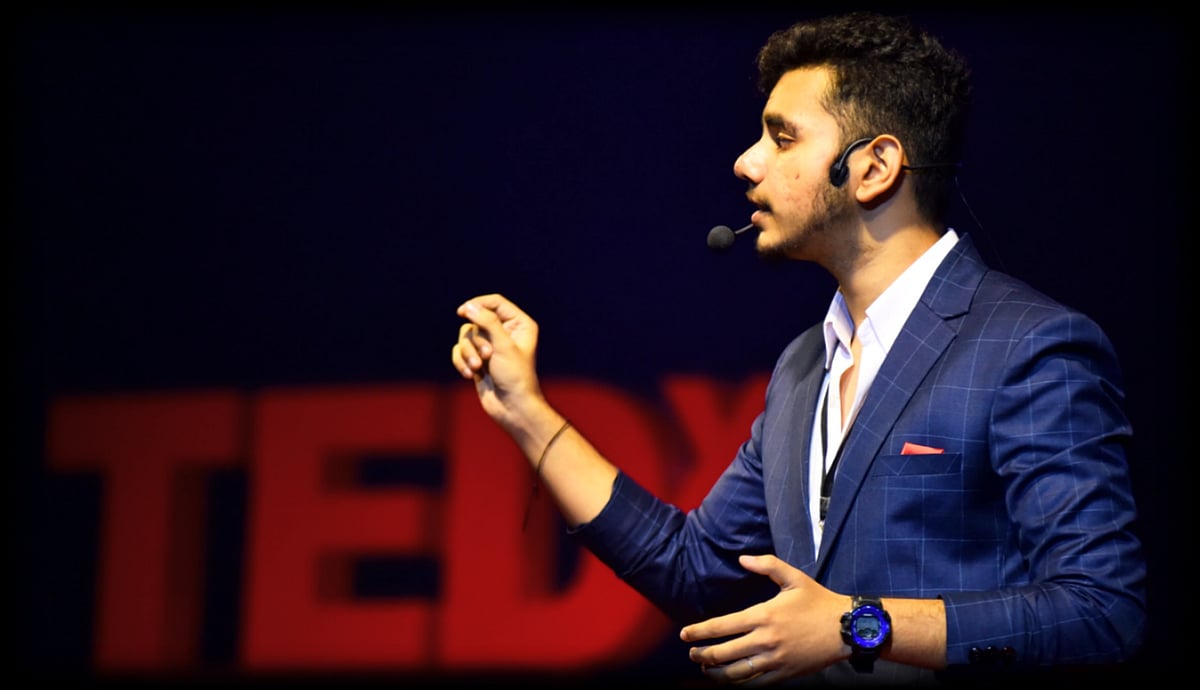 In Picture: Yash Tiwari delivering a TED Talk.