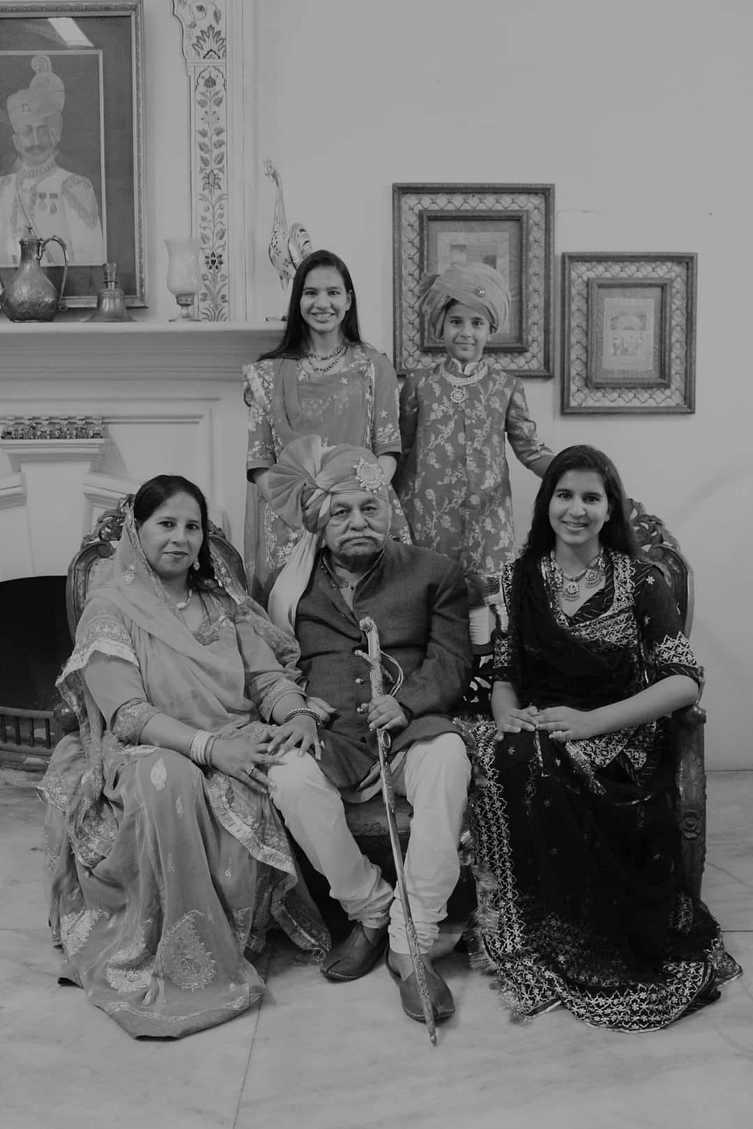 Rawat Raghuraj Singh of Piploda with his family