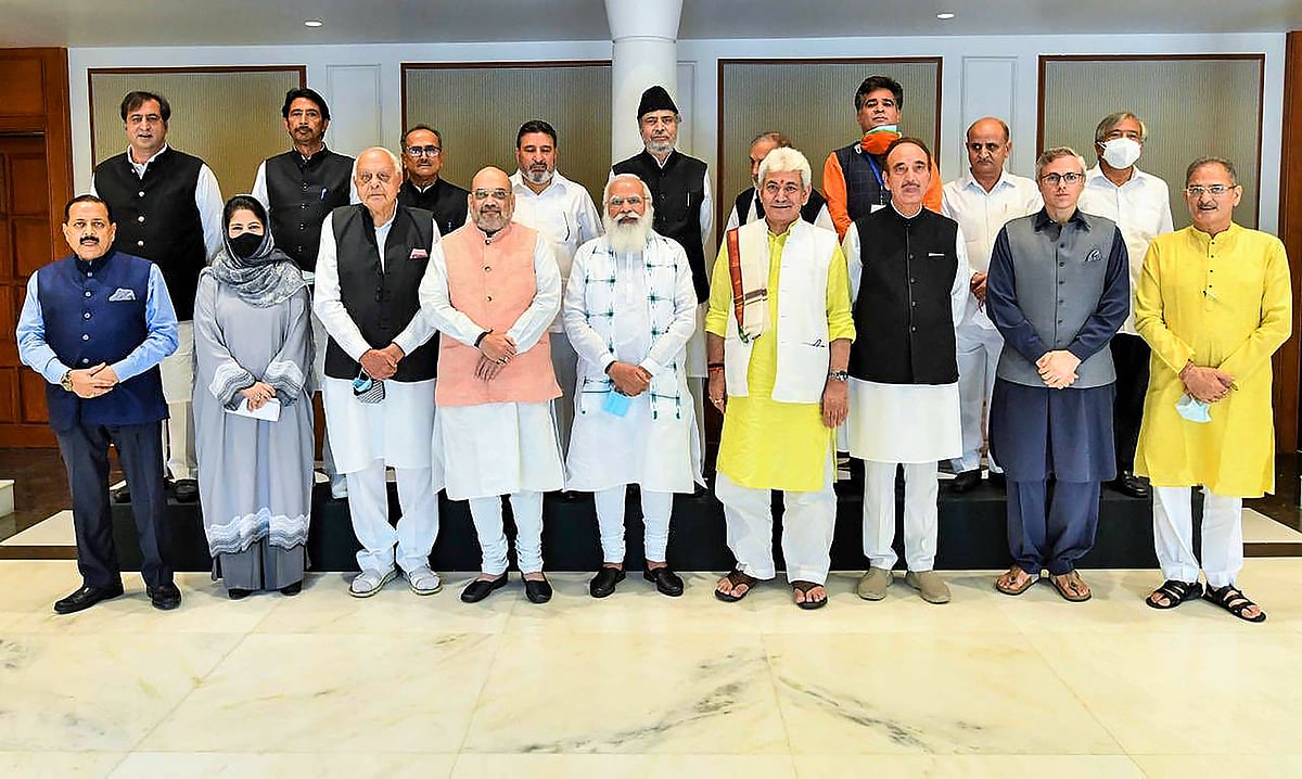 New Delhi: Prime Minister Narendra Modi during an all-party meeting with various political leaders from Jammu and Kashmir, in Delhi.