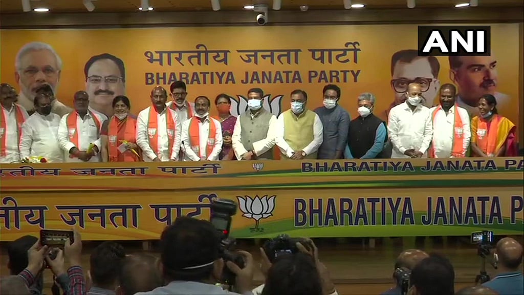 Former Telangana Minister Eatala Rajender joins BJP 