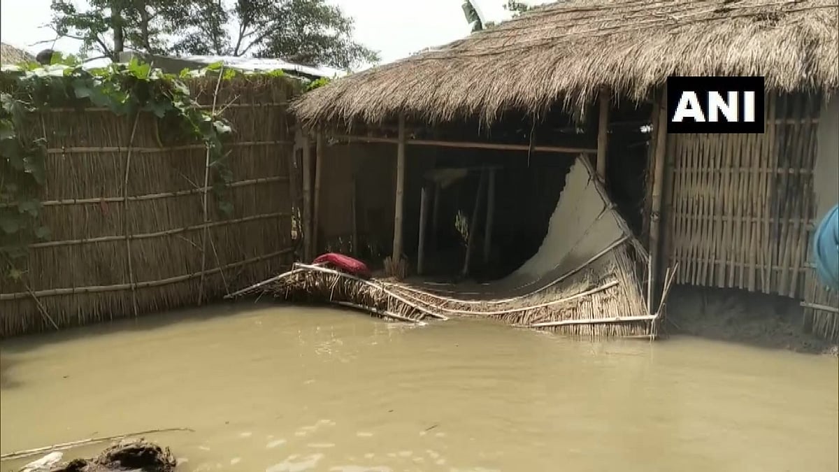 Several villages have been affected due to flood following rise in water levels of two rivers in Bagaha area of East Champaran, Bihar.