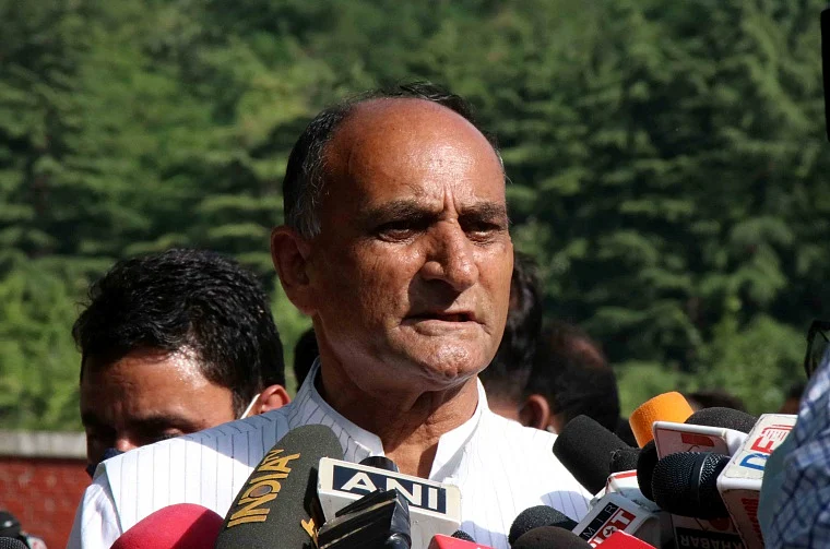 Representatives of political party addresiing media