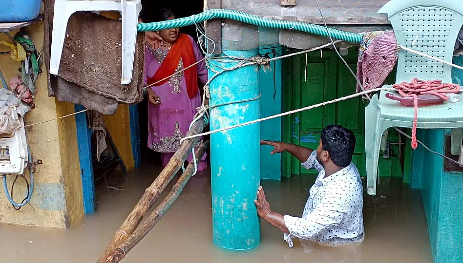 Maharashtra, July 22: Water enters the houses after heavy rainfall, in Bhiwandi on Thursday.