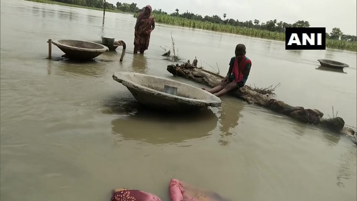 Several villages have been affected due to flood following rise in water levels of two rivers in Bagaha area of East Champaran, Bihar.